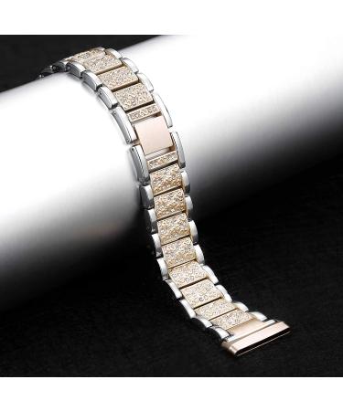 Mtozon Bling Bands for fitbit Sense/Versa 3 | Dressy Luxurious Bracelet for Women | Silver + Champagne Gold - Buy Online on SooperMarket.com
