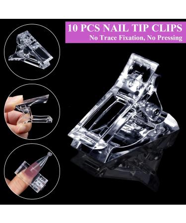 Melliex 100 Pieces Dual Nail Forms Set - Professional Nail Extension Kit with Dual-Ended Brush Nail Tips Clips & File for UV Acrylic Nails - Buy Online on SooperMarket.com