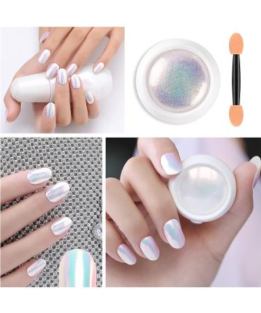 Mermaid Neon Chrome Nail Powder Kit - Gradient Glitter Pigment for Gel Nails - 2Pcs Set with Nail Sponge Brush - Nail Art Decoration - Buy Online on SooperMarket.com