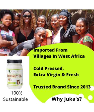 Juka's Organic Coconut Oil - 100% Organic, Unprocessed, Unrefined, Extra Virgin & Cold Pressed - 16.9 oz - Buy Online on SooperMarket.com