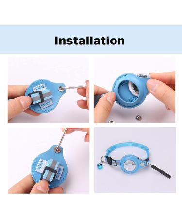 Mouyou Airtag Cat Collar - Soft Reflective Nylon with Bell & Safety Clasp | Adjustable 22-34cm Blue Tracking Collar with Airtag Case - Buy Online on SooperMarket.com