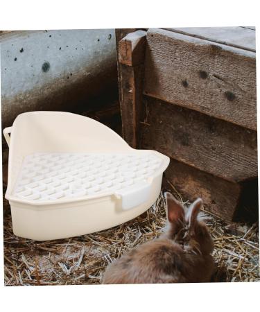 GANAZONO Rabbit Triangle Toilet Pet Litter Basin Pet Cage Guinea Pig Enclosure Pet Potty Abs White 25.00X19.00X10.00CM White - Buy Online on SooperMarket.com