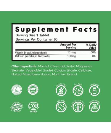 Nutrameltz Vitamin D3 1000 IU Supports Stronger Bones & Teeth Boost Immunity Vitamins Prevents Inflammation Quick Dissolving Tablets Mouthwatering Mixed Berry Flavor (60 Tablets) - Buy Online on SooperMarket.com