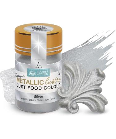 Squires Kitchen Designer Metallic Lustre Dust Silver 4g - Enhance Your Creations with Stunning Silver Shine - Buy Online on SooperMarket.com