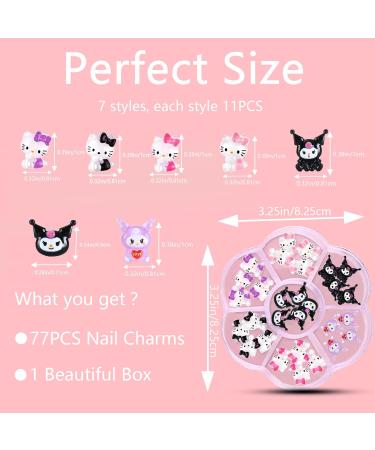 77 PCS TemBelle Kawaii 3D Nail Charms - Flatback Resin Charms for Nail Art Decorations - Buy Online on SooperMarket.com