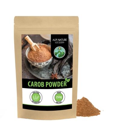 Carob powder (250g 8.8oz) natural and vegan carob gently dried and ground dark carob powder without additives 250 g (Pack of 1)