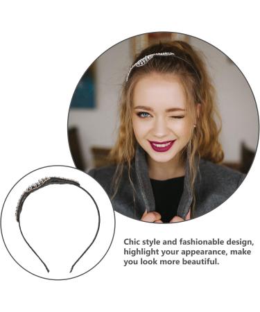 Minkissy Womens Headband Rhinestone Headband Rhinestones Beaded Miss Plate Headband - Buy Online on SooperMarket.com