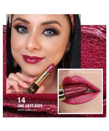 Oulac Metallic Gloss Lipstick - Long-Lasting Vegan Waterproof - One Last Kiss (Vampire Red) - 4.3g - Buy Online on SooperMarket.com