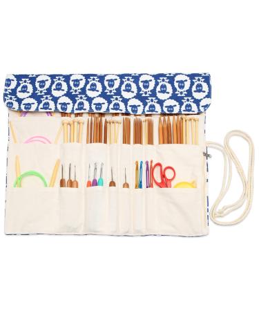 Teamoy Knitting Needles Holder Case(up to 14 Inches) Rolling Organizer for Straight and Circular Knitting Needles Crochet Hooks and Accessories Sheep - NO Accessories Included 14 inches Sheep