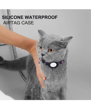 Adjustable Airtag Cat Neck Band with Bell | Silicone Protective Cover & Breakaway Safety Buckle | Black | Compatible with Apple Airtag - Buy Online on SooperMarket.com