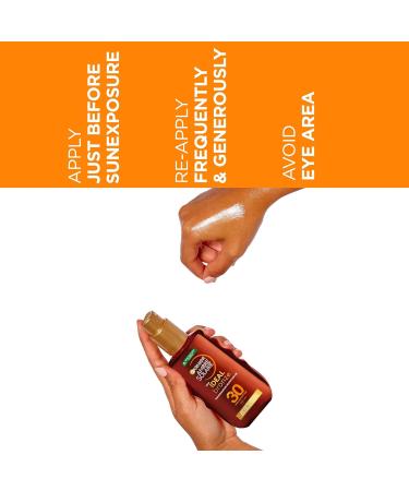 Garnier Ambre Solaire Ideal Bronze SPF30 Sun Cream Spray 150ml - High Protection, Water Resistant, Non-Greasy - Buy Online on SooperMarket.com