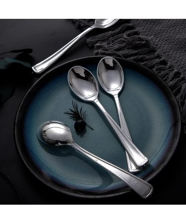 Liacere 200PCS Silver Disposable Spoons - Heavy Duty Silver Dessert Spoons for Wedding & Party - 6.7inch - Buy Online on SooperMarket.com