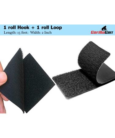 Self-Adhesive Hook and Loop Tape - 15ft x 2 inch Wide - Heavy Duty Sticky Back Tape Fastener Roll - 15ft x 2in - Buy Online on SooperMarket.com
