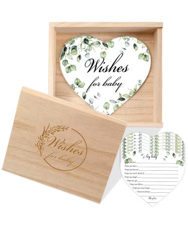 50 Pieces Botanical Baby Shower Advice Cards 1 Pack Baby Shower Keepsake Box Wooden Newborn Baby Box Organizer Best Wishes Baby Prediction Cards Baby Advice Cards for Baby Cards for Baby Shower Favors