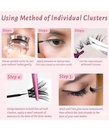 Shop 10 Pairs D Curl False Eyelashes - DIY Waterproof Lash Extension Kit | Fluffy 3D Anime Lashes with Clear Band - MinK (3D09 - Buy Online on SooperMarket.com