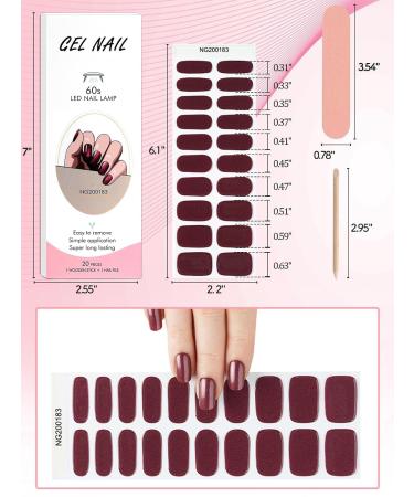 Kalolary Red Gel Nail Strips for Mother s Day | Glaze Brown Full Wrap Nail Polish Stickers | Aurora Nail Wraps | Long-Lasting Salon Quality | Includes Nail File & Wood Stick | UV/LED Lamp Required - Buy Online on SooperMarket.com