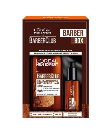 L'Or al Men Expert Bartpflege Set with beard oil and Bartshampoo Barber Club men's beard care gift set 1 x 230 ml 1 piece (1 Pack)