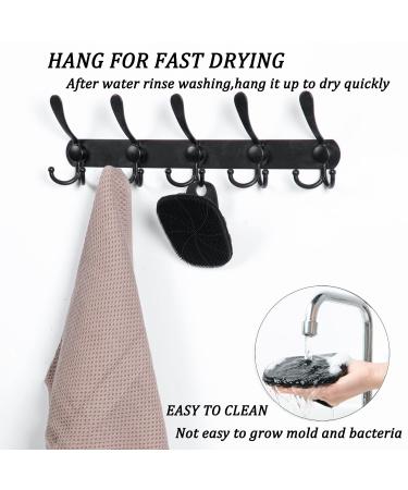 HieerBus Silicone Body Scrubber Shower Bath Brush - Exfoliating & Cleaning Tool for Men and Women - No-Slip Handle - Long Lasting & Hygienic - Easy to Clean - 1 Pack Black - Buy Online on SooperMarket.com