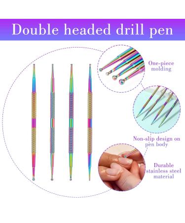 Jeffdad 4-Piece Dotting Pen Set - Professional Stainless Steel Nail Art Tools for DIY Decoration - Buy Online on SooperMarket.com