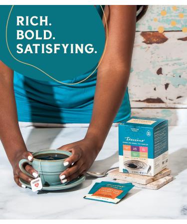 Teeccino Dandelion Tea Sampler - 6 Caffeine-Free Herbal Flavors, 12 Bags - Buy Online on SooperMarket.com