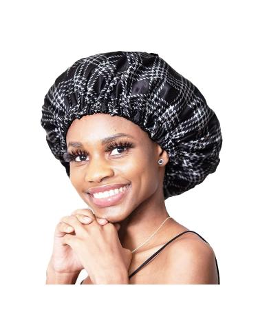BONNET QUEEN Silk Satin Hair Bonnet for Sleeping - Double Layer Reversible Night Sleep Cap for Curly Hair - Buy Online on SooperMarket.com