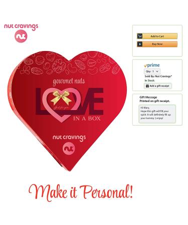 Love in a Box Gourmet Nuts Gift Basket - Heart Shaped Arrangement (2 LB) | Healthy Food Bouquet Platter for Birthday, Kosher Snack Tray for Adults - 6 Assortments | Ultimate Care Package for Men and Women - Buy Online on SooperMarket.com