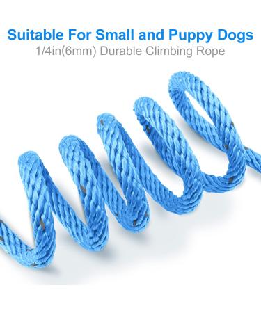Joytale 15m Reflective Dog Leash - Padded Handle 2 Carabiner Hooks Nylon Training Line for Small Dogs & Puppies - Blue | International Shipping - Buy Online on SooperMarket.com