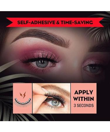 Buy 2 Pairs of Reusable Self-Adhesive Thick Eyelashes - Natural & Glue-Free | International Shipping Available - Buy Online on SooperMarket.com