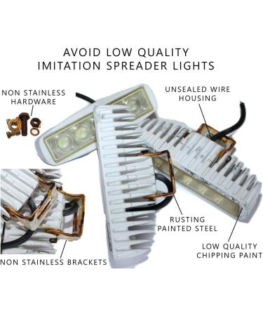 Wave One Marine Dual Color LED Marine Spreader Light - White Housing White & Blue | High Lumen Output - Stainless Hardware & Bracket - IP68 Waterproof - Multicolor - Boat Deck Flood Beam - Buy Online on SooperMarket.com