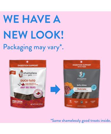 Shameless Pets Duck-Tato Jerky Dog Treats All Natural Duck Jerky Treats for Digestive Health Duck/Sweet Potato - 142 g Jerky Bites - Buy Online on SooperMarket.com