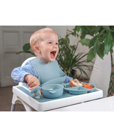 Olgs Silicone Bowl with Lid & Suction Cup for Babies | BPA-Free Dishwasher Safe Children's Dishes | Slipproof & Easy to Clean - Blue - Buy Online on SooperMarket.com