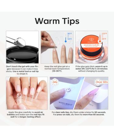 Modelones Solid Nail Glue Gel - Long-Lasting Strong Adhesion for Press On & Acrylic Nails | 30g DIY Nail Art UV Light Cured - Buy Online on SooperMarket.com