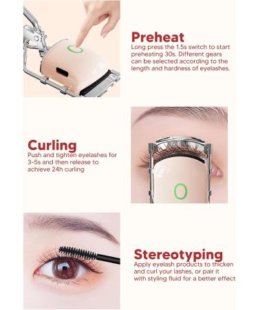 Heated Eyelash Curler with 2 Adjustable Temperature Settings for Long Lasting Curling Curved Design with Gentle Silicone Pad (Socobetafa0wr9u54n-11) - Buy Online on SooperMarket.com