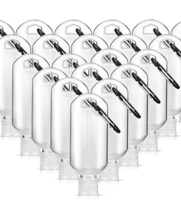 Ulife Mall Portable Travel Bottles Set - 8 pcs 30ml Refillable Flip-Cap Vials with Carabiner | Black Hand Sanitizer Container for Travel - Buy Online on SooperMarket.com