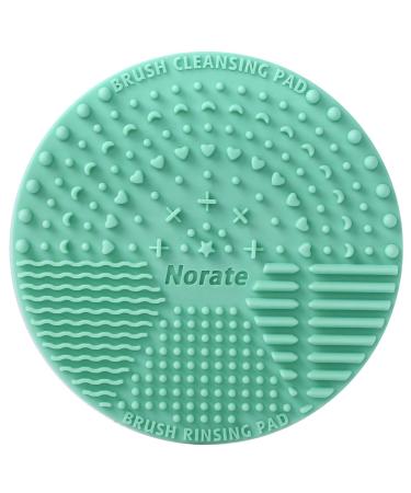 Brush Cleaning Mat, Silicone Makeup Cleaning Brush Scrubber Mat Portable Washing Tool Cosmetic Brush Cleaner with Suction Cup for Valentines Day Green