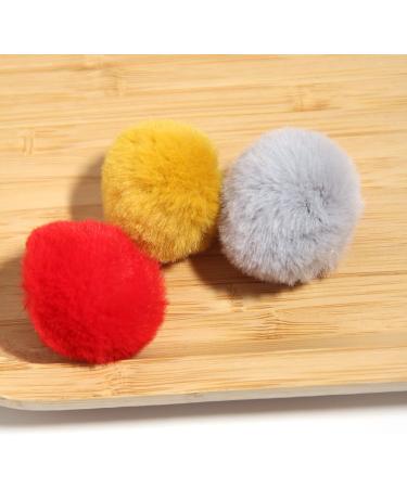 Pack of 30 Mini Faux Fur Pom Poms Beads - Handmade DIY Crafts - 30mm Mix Colors - Buy Online on SooperMarket.com
