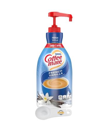 Coffee mate French Vanilla Liquid Concentrate 1.5 Liter Pump Bottle with World Food Shop Scoop