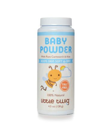 Little Twig Baby Powder  Natural Plant Derived Formula with Cornstarch and Aloe  100% Talc-Free Powder  Fragrance-Free  4.5 oz