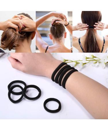 ILamourCar 50 Seamless Cotton Hair Elastics for Girls, Babies, and Women - Black - Buy Online on SooperMarket.com