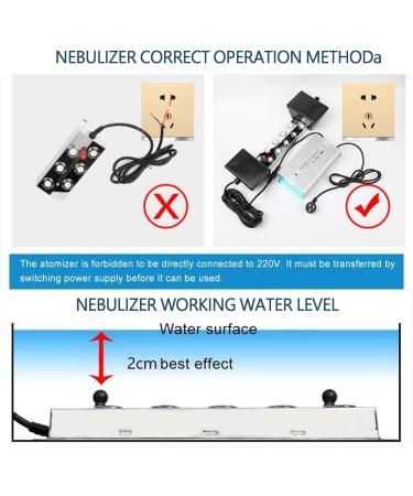 6 Head Ultrasonic Fog Machine 4200Lm/h Mist Maker Air-cooled Fogger with Waterproof Power Supply and Float for Garden Pool Water Fountain Pond Atomizer (Color : With 150W Power Supply) - Buy Online on SooperMarket.com