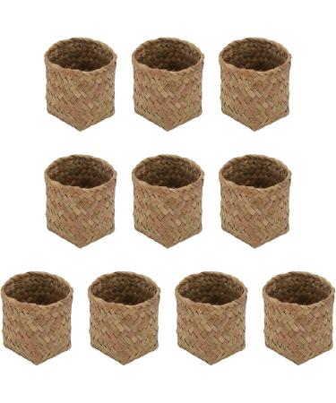 Cabilock 20pcs Wicker Baby Exquisite Grocery Flower Handwoven Crafts Chip Mini Makeup For Dollhouse Ring Natural Bamboo Sweet Goodies Portable Plant Favor Outdoor Anniverary Seagrass - Buy Online on SooperMarket.com