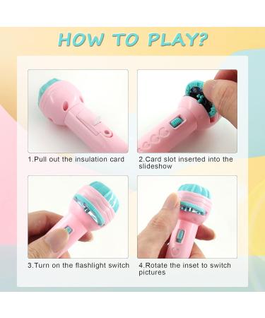 2 PCs Flashlight Projector for Kids | 80 Animal Patterns | Educational Slide Show Toys | Dinosaurs Sea Animals & Transport Tools - Buy Online on SooperMarket.com
