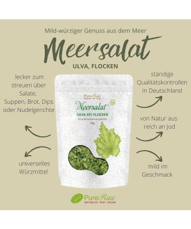 Organic Sea Salad Ulva Algae Flakes - Dried Atlantic Sea Lettuce | Raw Vegan Umami | 50g (2x25g) - Pureeraw - Buy Online on SooperMarket.com