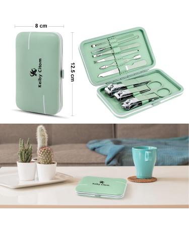 10-Part Manicure & Pedicure Set - Complete Nail Care Kit with Scissors & Clippers | Travel Beauty Essentials (Green) - Buy Online on SooperMarket.com
