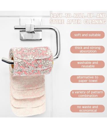 Vitalcozy Reusable Toilet Towels - Absorbent Cotton Kitchen & Bidet Towels | Eco-Friendly Washable Paperless - Pfauen Blossom Design - Buy Online on SooperMarket.com