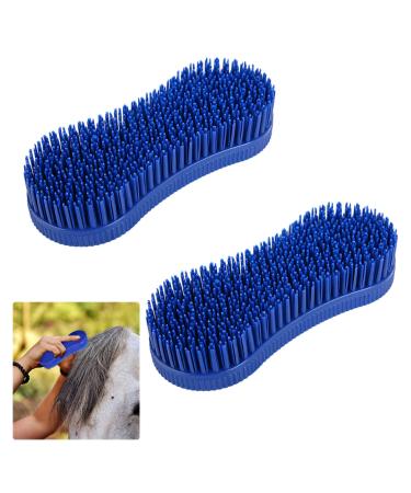 Magic Brush Horse 2Pcs Horse Grooming Brushes Blue Horse Brush Grooming Durable and Horse Grooming Kit for Horse Grooming Care Easy yo Clean Horse Brushes for Grooming(Multifunction)