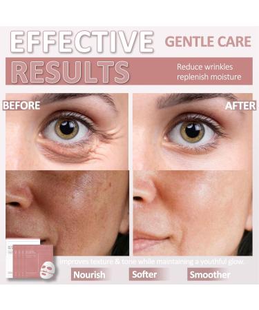 Collagen Face Mask Overnight Face Mask Set - Korean Skincare Collagen Mask Sheet Mask - Fights Wrinkles Glow & Rejuvenating Skin Face Masks Skincare Anti Aging Face Mask (4) - Buy Online on SooperMarket.com