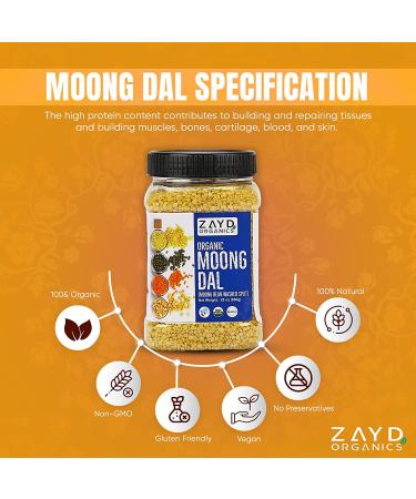 Zayd Organics Moong Dal Split Mung Beans USDA Organic - 1.75lbs (800g) - Buy Online on SooperMarket.com