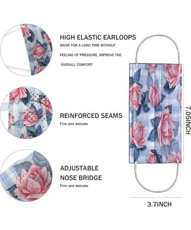Happy Mother's Day Flower Disposable Masks - 50 Pcs 3-Ply Nonwoven Breathable & Comfortable Gifts for Women Mom - Multicolored 50 Count - Buy Online on SooperMarket.com