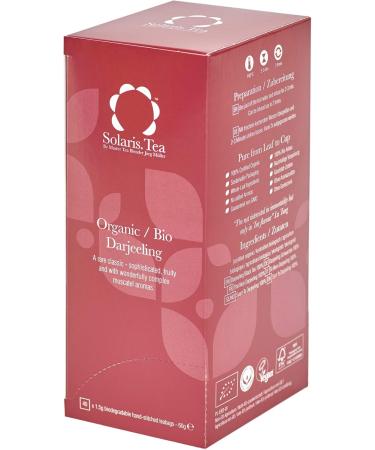 Solaris Tea - Organic Darjeeling Tea | 100% Organic Whole Leaf Tea | Certified Vegan | 40x Biodegradable Stitched Teabags (1 x 60 g) - Buy Online on SooperMarket.com